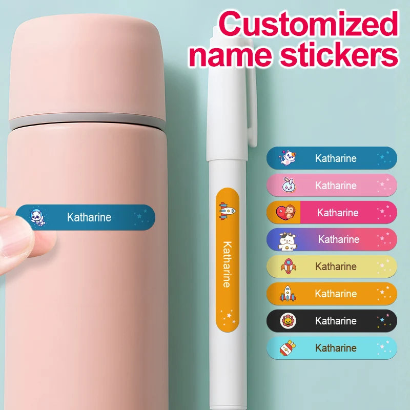 

Персонализированные водонепроницаемые наклейки. Бирки с именами на заказ для напитков, ручек и детских канцелярских принадлежностей — экологически чистый дизайн многоразового использования.