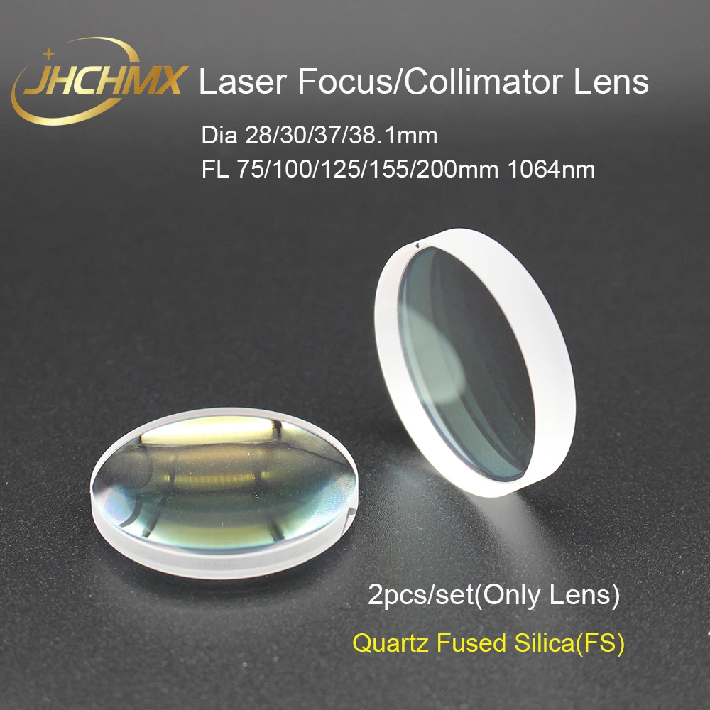 JHCHMX Fiber Laser Collimator Focus Lens D28 30 37 F100/F125/F150/F200 for Precitec Raytools WSX Bodor Laser Head