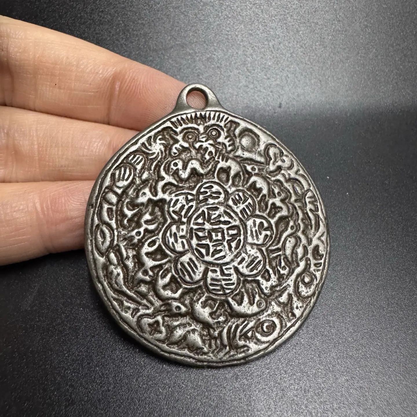 Exquisite Tibetan Monkey Head Nine Palace Amulet Tian Tie Metal Perfect Bags Necklaces Keychains Collectible Small Statues