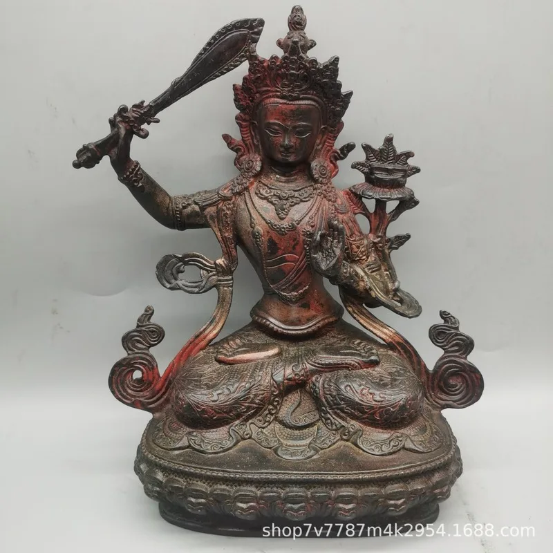 Brass Craftwork Zhunwen Shu Bodhisattva Home Living Room Decorative Ornament Retail