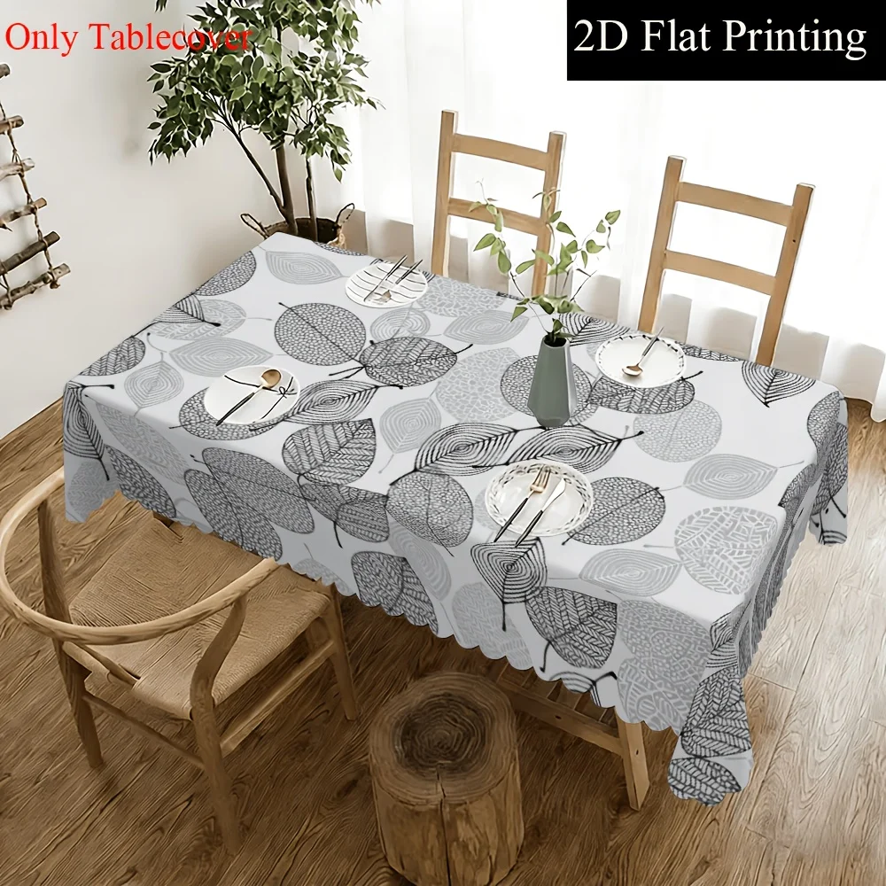 Modern single-color leaf-pattern tablecloth - suitable for kitchens and restaurants, rectangular/round/ideal for home decoration