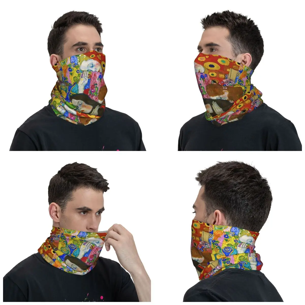 Gustav Klimt Hope II Bandana Neck Gaiter for Hiking Hunting Men Women Wrap Scarf Painting Art Balaclava Warmer