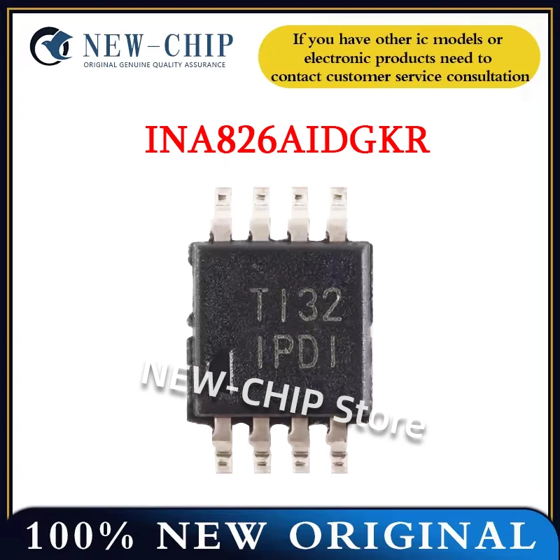 5PCS-100PCS/LOT  INA826AIDGKR  Screen printing  IPDI  VSSOP-8 Precision instrument amplifier chip  New Original   INA826