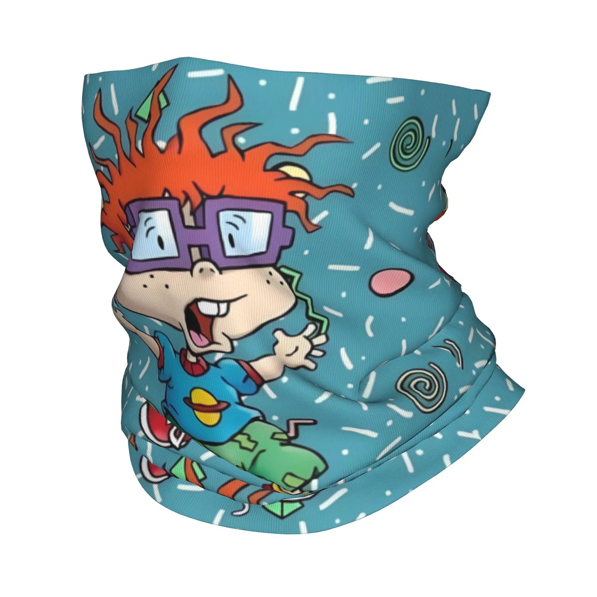 Custom Chuckie R-Rugrats Neck Gaiter Women Men UV Face Shield Winter Anime Surprised Bandana Scarf for Cycling
