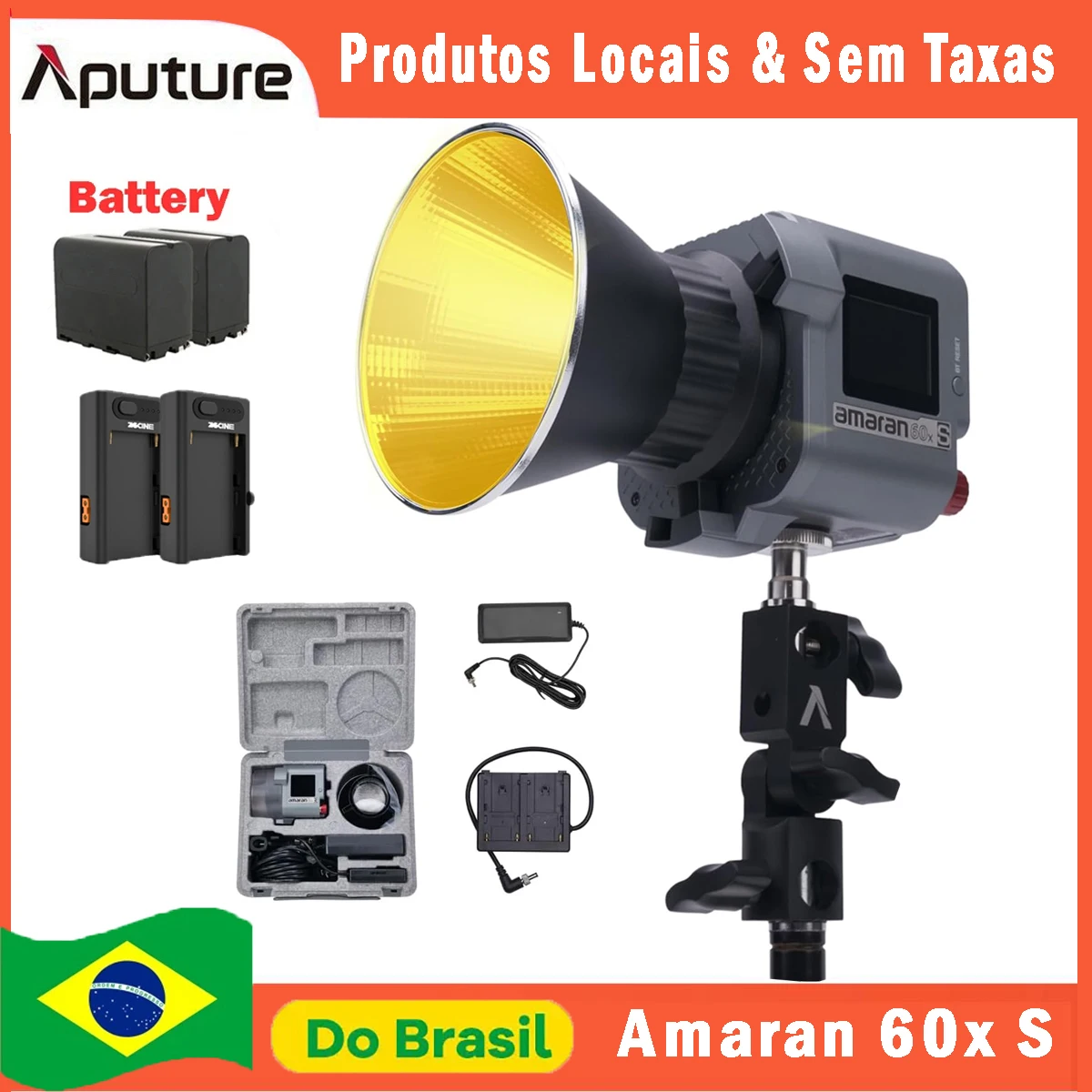 【Do Brasil】Aputure Amaran 60x S Bi-Color COB LED Video Light Studio LED light 2700K~6500K 60W Photography Lighting App Control