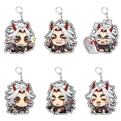 Cute Genshin Impact Key Chain Ring Anime Figurine Arataki Itto Figure Customized Acrylic Keychain Double Coated Keyring Charm