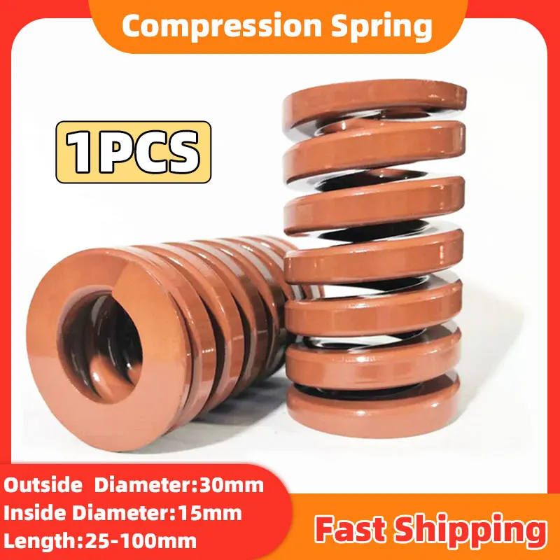 Brown Heavy Load Spiral Stamping Die Mold Springs Compression Spring Outer Diameter 30mm Length 25-100mm Inside Diameter 15mm