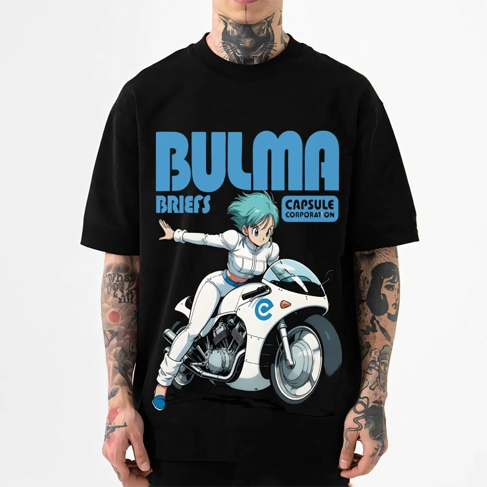 2026 New Dragon Ball Bulma Japanese Style Classic Tee High-quality Streetwear T-shirts Suitable for Both Men Women Summer