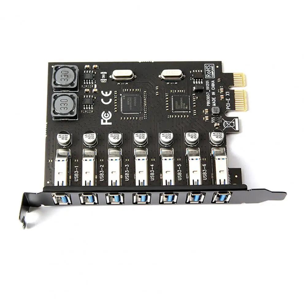 PCIE to USB3.0 adapter card 7-port PCI-E desktop computer expansion card, free external power supply NEC chip