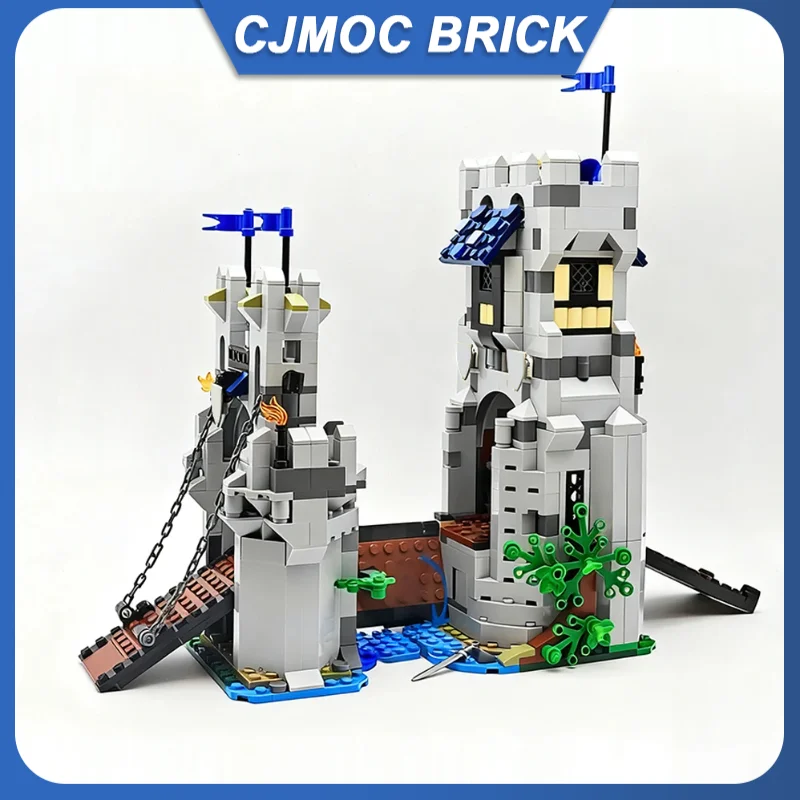 

1074PCS MOC Medieval Knights Castle Horse Knight Drawbridge Model Building Blocks DIY Assembly Toy Children Boy Collection Gift