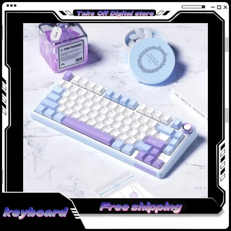 RKR75 customized wireless mechanical keyboard Bluetooth three modes gasket hot swappable RGB gaming office computer peripherals