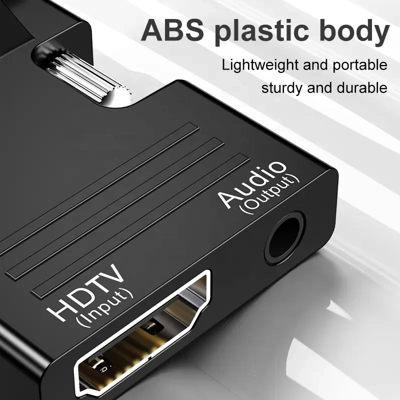 HDTV To VGA Line With Audio HDTV Compatible Converter 1080P HD Female Input To VGA Male Audio Output Adapter Plug Play