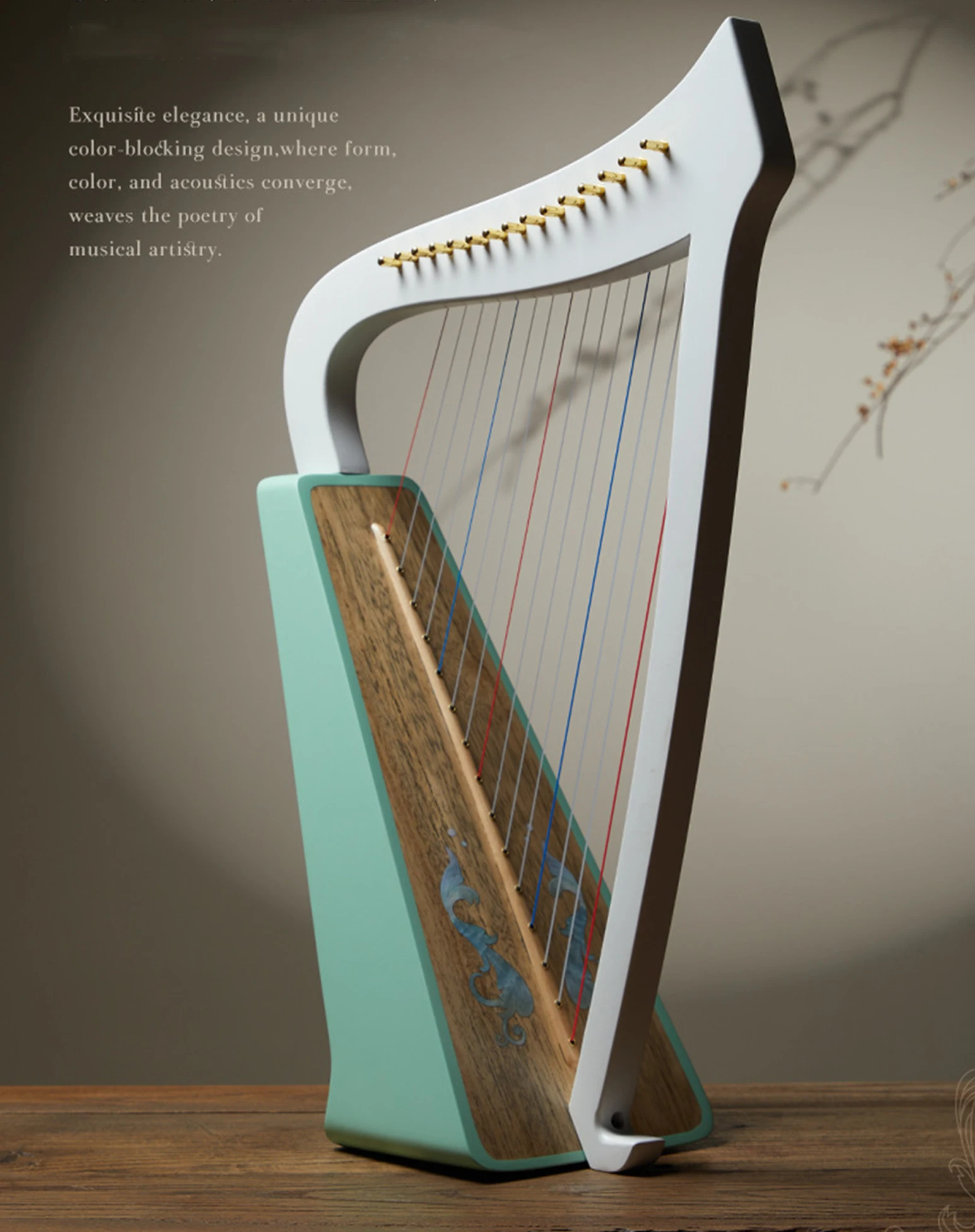 مصغرة 15 سلسلة القيثارة الصيني المعطر الخشب 15 سلاسل القيثارة الكبار الأطفال المبتدئين قيثارات القيثارات المهنية الآلات الوترية