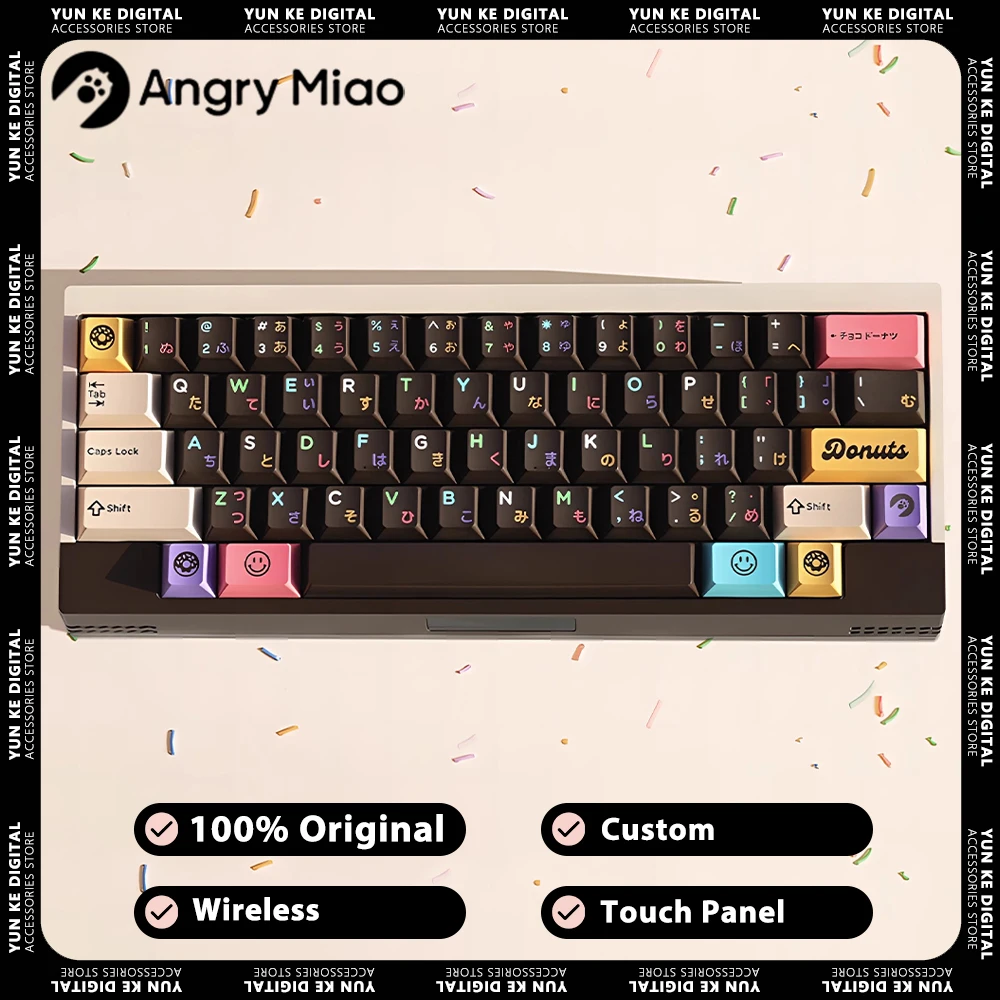 

Angry Miao AM 65 LESS Mechanical Keyboard RGB Backlit Hotswap Custom Wireless Keyboard Pc Gamer Touch Panel Arrow Key Office