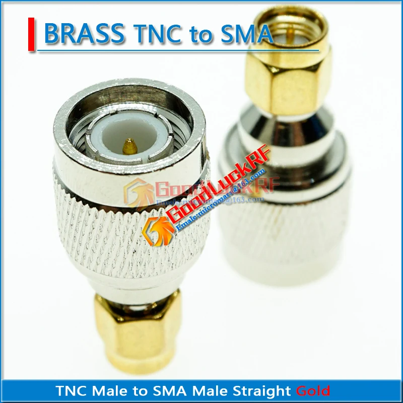 1X Pcs TNC To SMA Connector Coax Socket TNC Male Jack to SMA Male Plug TNC - SMA Gold Plated Brass Straight Coaxial RF Adapters