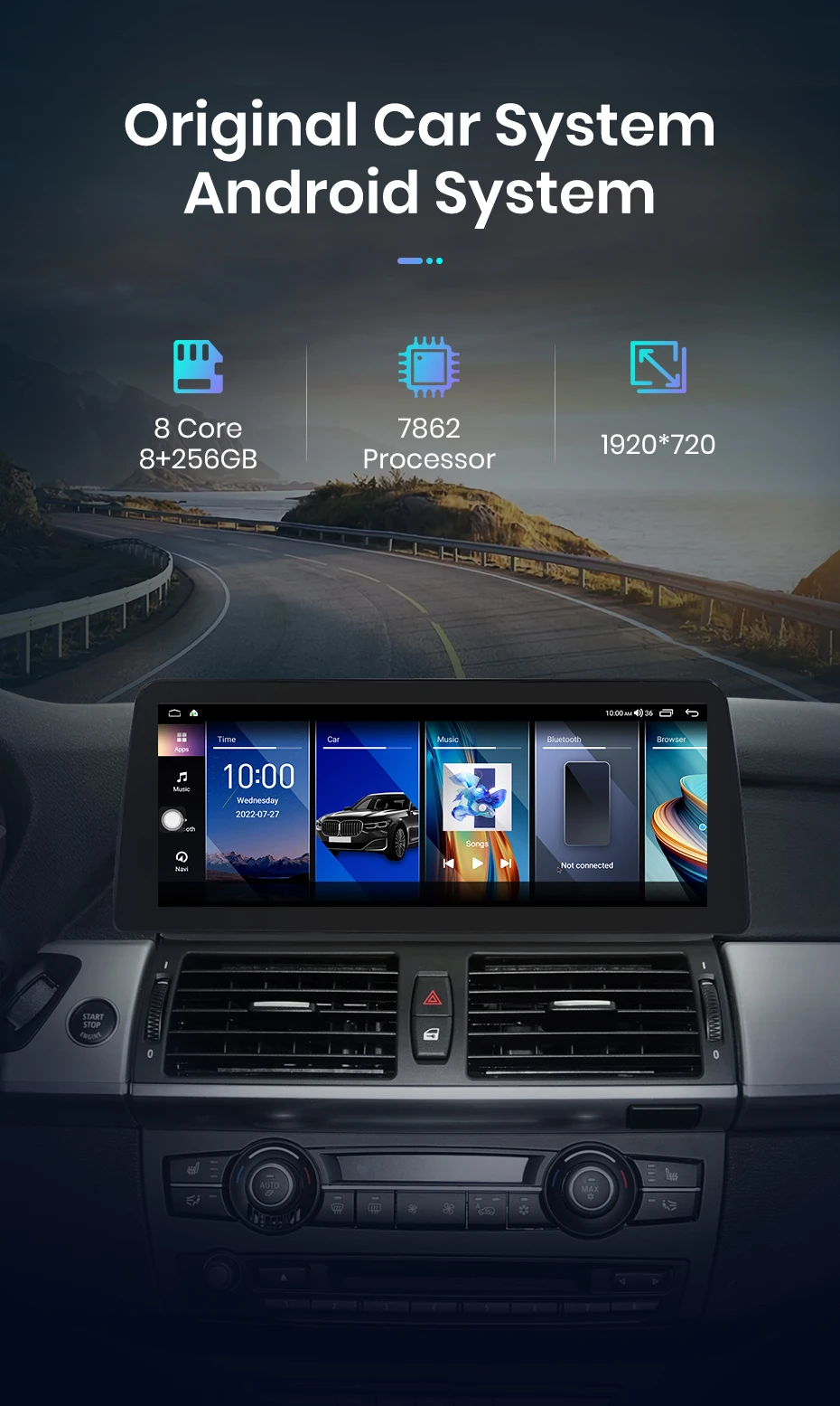 Junsun 12,3 "Wireless Carplay Android Auto Auto Radio Für BMW X5 E70 X6 E71 2007-2014 CCC 4G WiFi GPS Intelligente Systeme Stereo – Detail 3