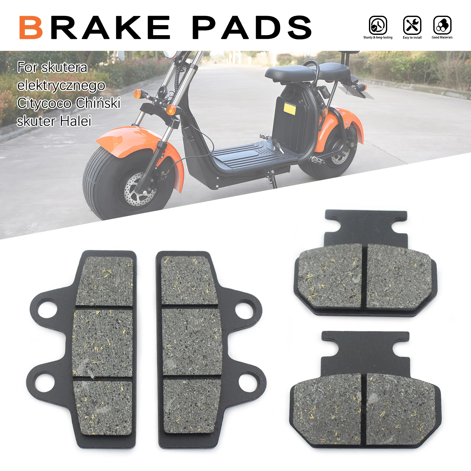 Brake Pad For Harley Scooter For Citycoco Electric Bike Electric Scooter Spare Parts Front Rear Brake Pads Brake Caliper Parts