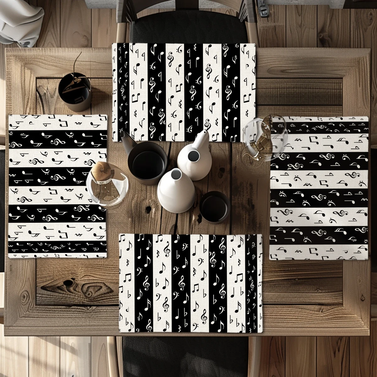 Chic Intertwined Heart Line Pattern Polyester Placemat, Decorative Table Mat for Dining, Coffee Table Home Daily Use