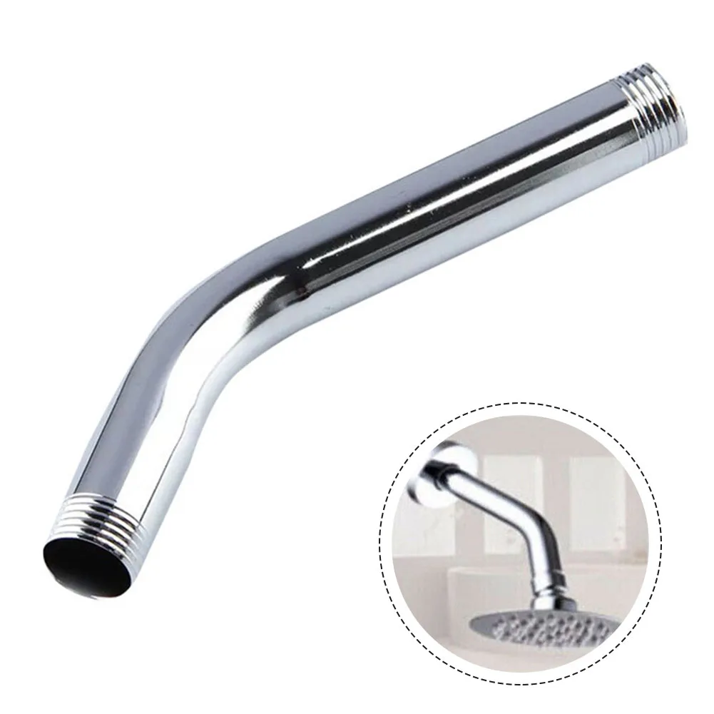 Head Extended Shower Elbow Lightweight Design Low Pressure System Silver Stainless Steel Sturdy Shower Pipe Top