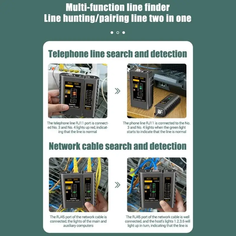 

652F M469D RJ45 Тестер кабельной сети Тестер сетевого кабеля RJ45 RJ11 RJ12 CAT5 UTP LAN