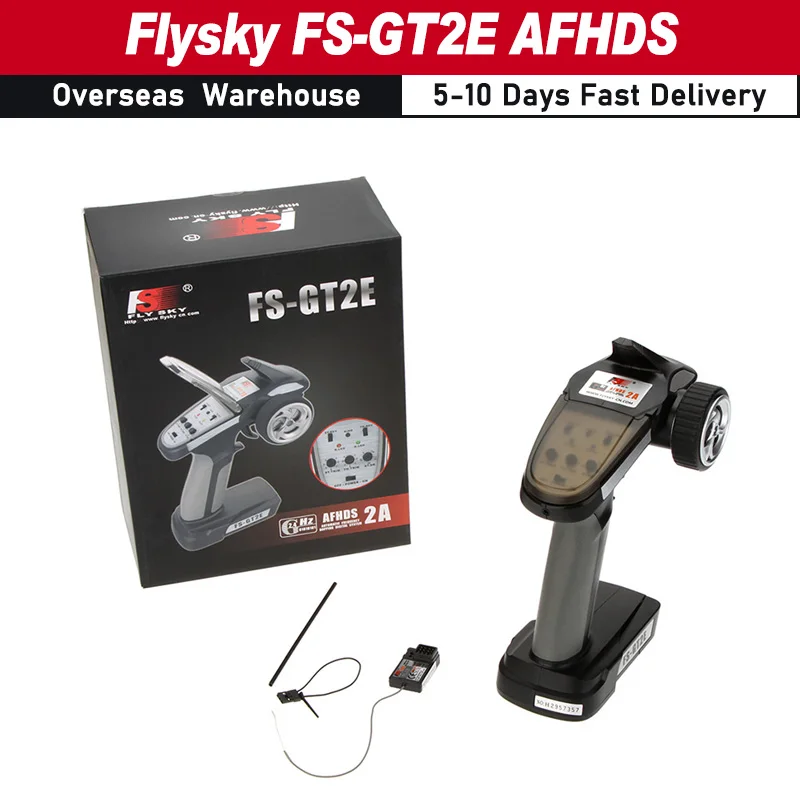 Flysky FS-GT2E AFHDS 2A 2.4ghz 2CH Radio System for RC Car Boat with FS-A3 Receiver Transmitter 20dBm(100mW) max GFSK Modulation