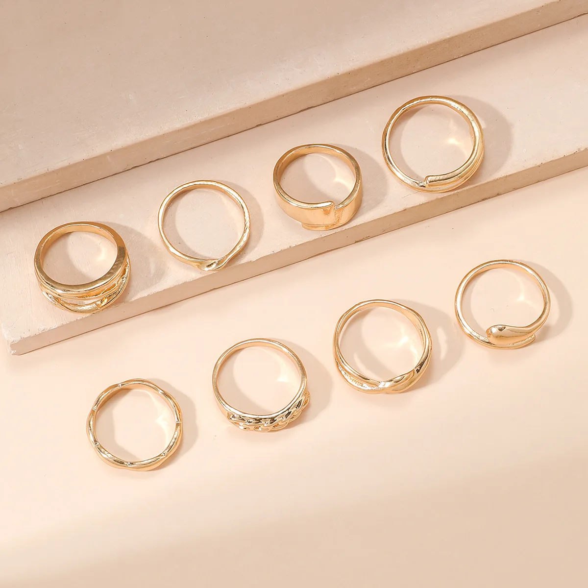 female fashion personality Japanese prime circle twist index finger simple Internet celebrity temperament ring