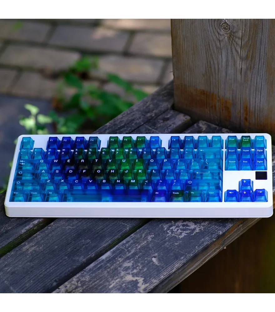 Sunset/Blue Yin/Qingwu/Rose Shang PC gradual change fog transparent mechanical keyboard keycap 122 keys custom original high