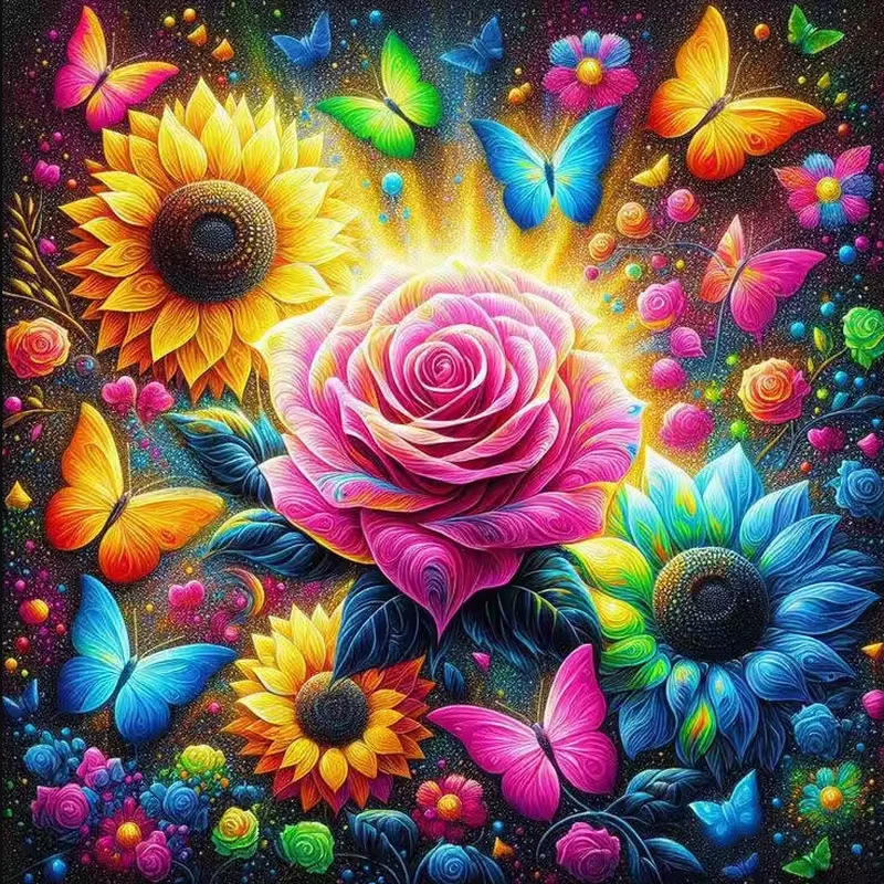 RUOPOTY-Ensemble complet de peinture diamant pour adultes, carré, rond, fleur, décoration de la