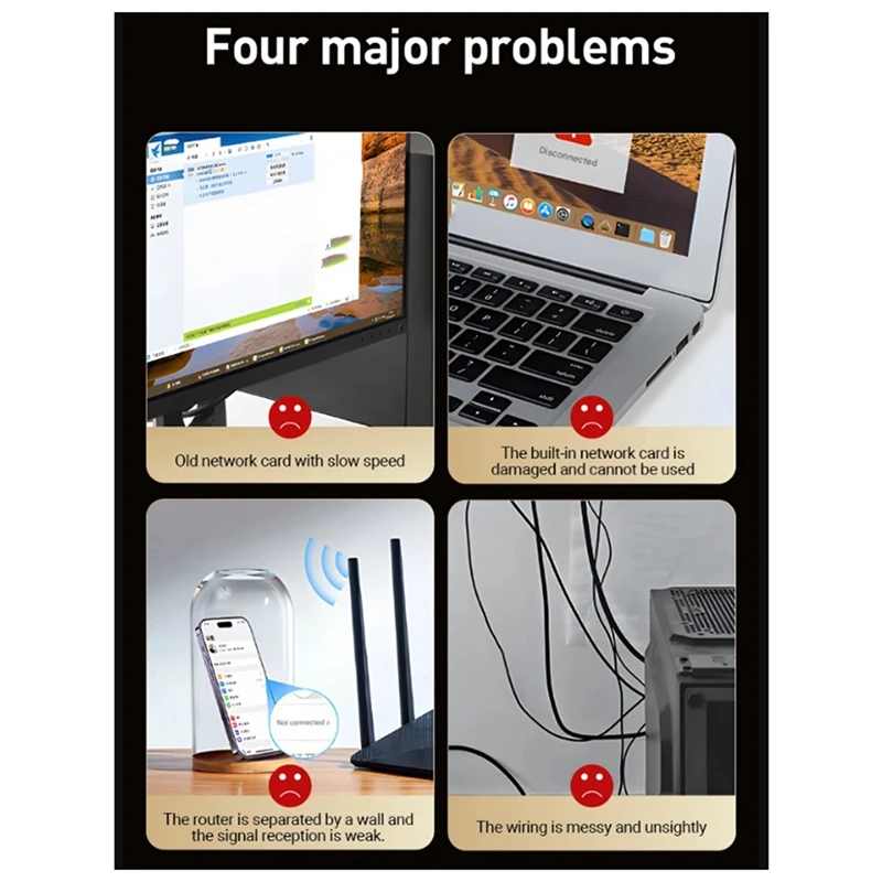 New 3000Mbps WiFi 6E Wireless Network Card Dual Band USB 3.0 Receiver New Arrivals in Stock