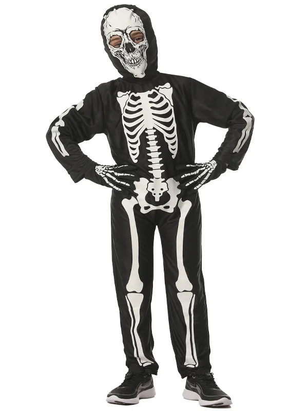 Halloween Children's Skull Ghost Night Light Party Set Costume Partywear Ladies Fashion Traditional Chinese Ethnic Stage Costume