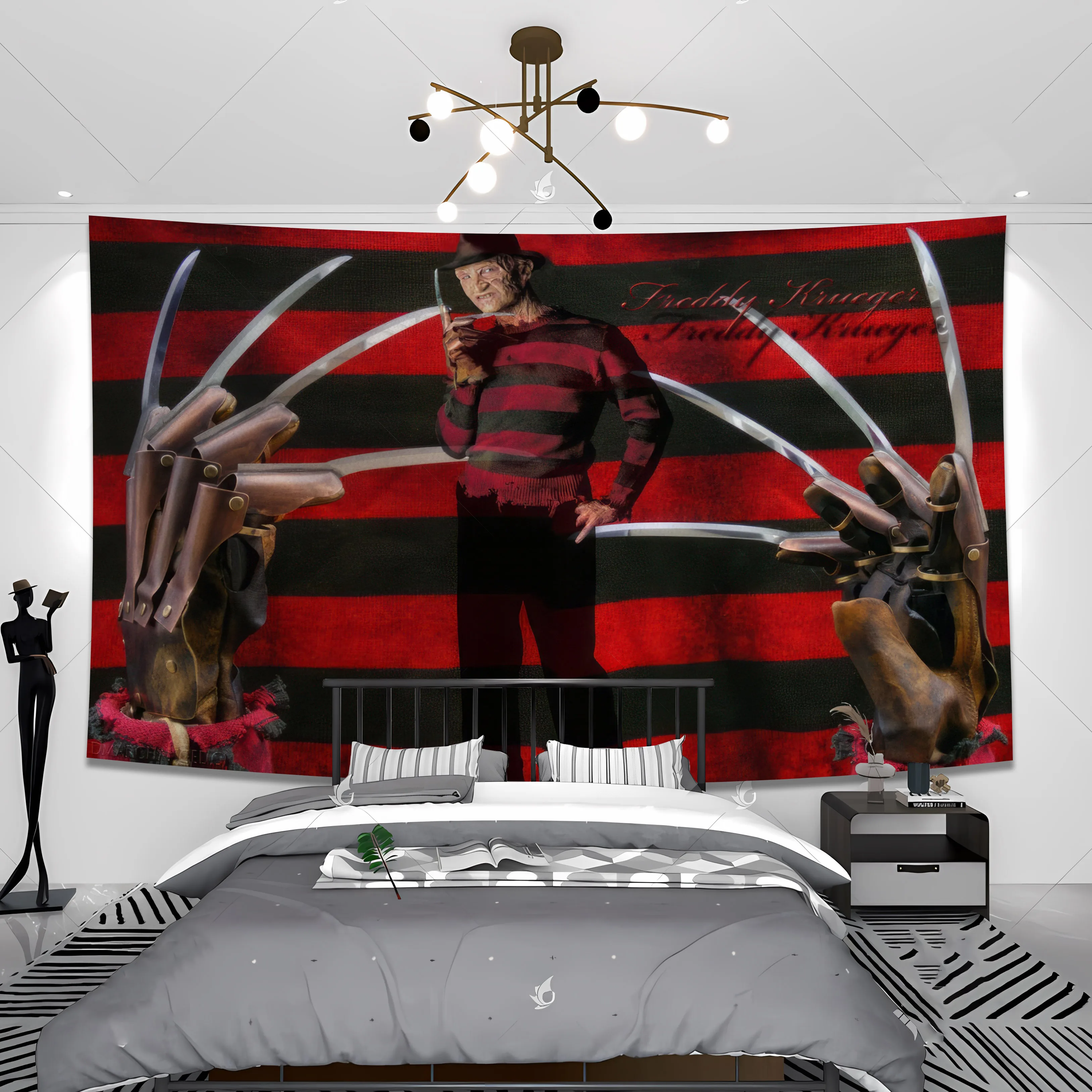 QdDeco 90x90 150x150 Nightmare Freddy Krueger Flag Horror Movie Banner decorazione arazzo