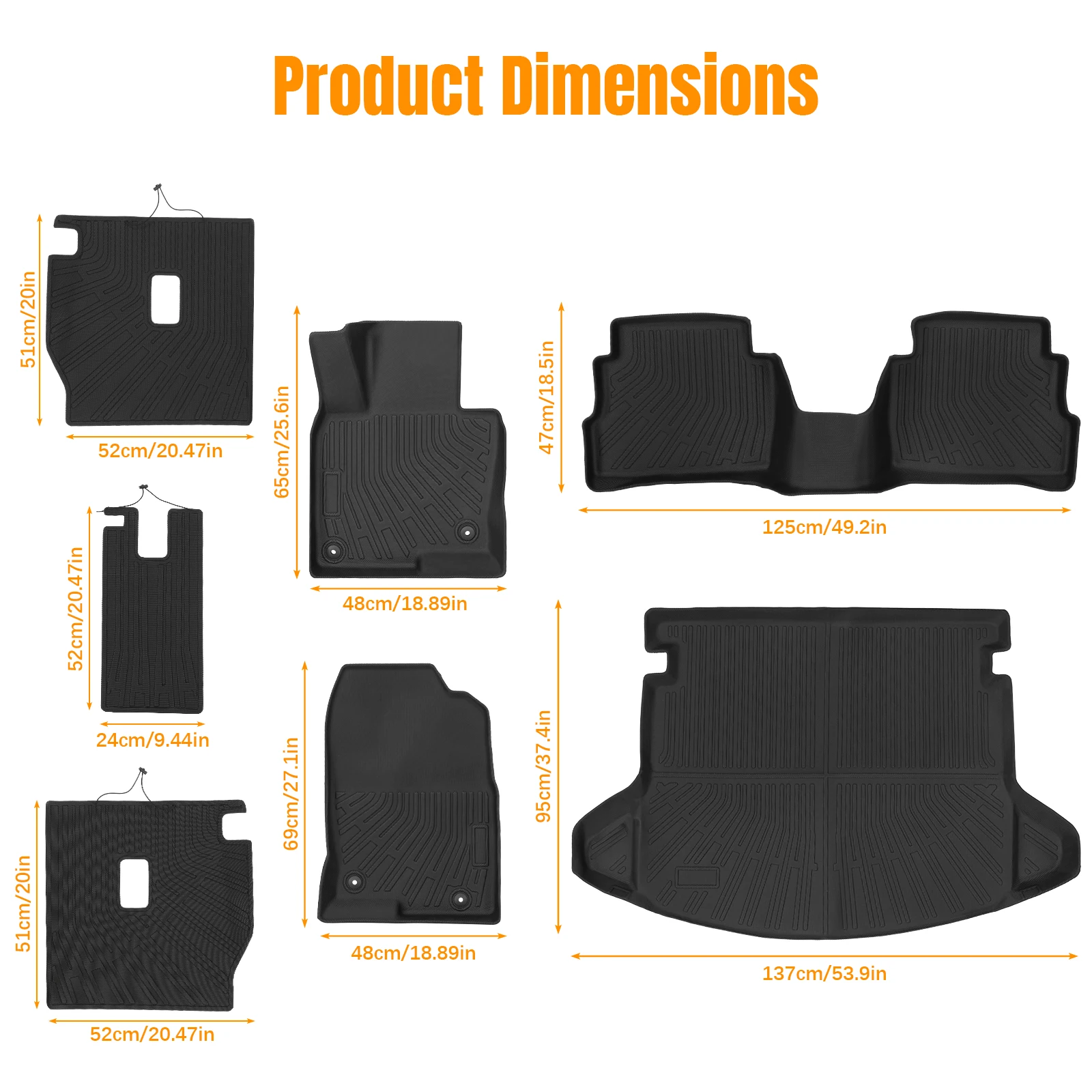 Floor Mats & Trunk Mat & Backrest Mats Car Floor Mats Cargo Liner Trunk Pad Replacement for Mazda CX-5 2017-2025 Accessories view 4