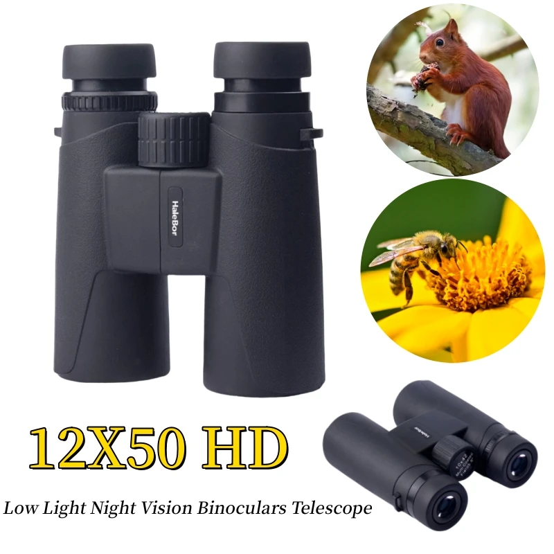 12X50 HD Professional Binoculars Telescope Long Range High Magnification IPX4 Waterproof Telescope,For Birdwatching Spyglass