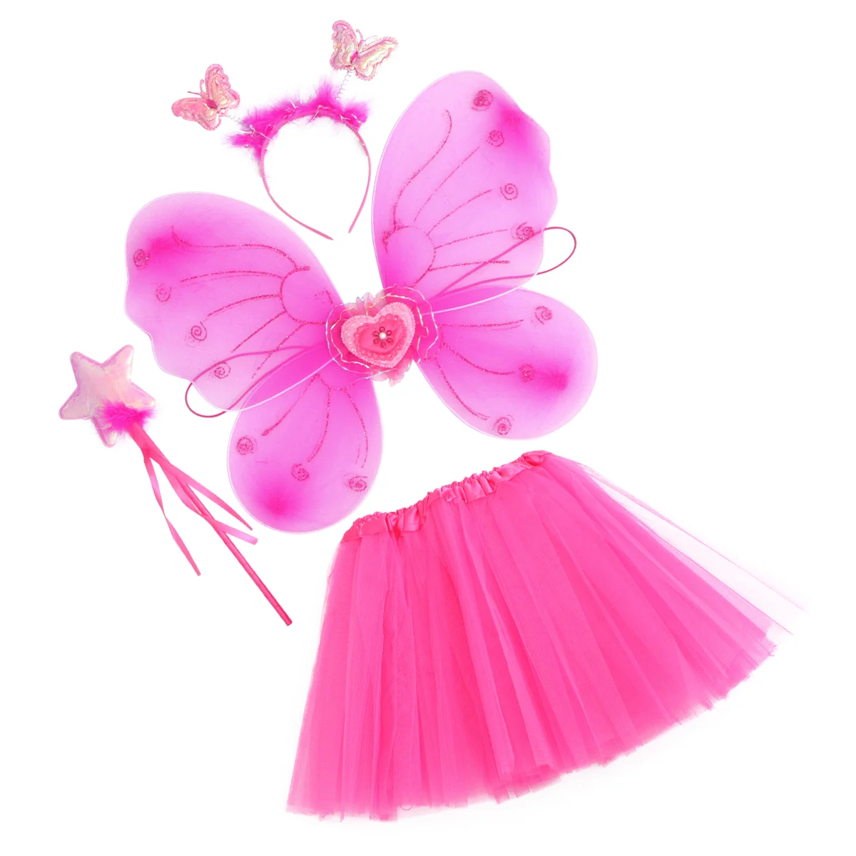 Geslacht Vlindervleugels Vierdelige set Babyaccessoires Festival Cosplaykostuums Flapper Halloween voor meisjes