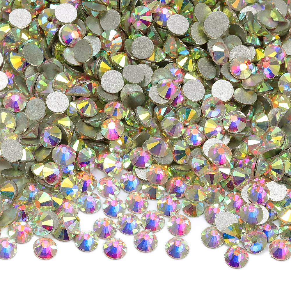 SS3-SS30 Top Quality Crystal Rhinestones Flat Back Glass Non Hotfix Strass Stones Decorations Glitter Stones Nail Art Accessorie
