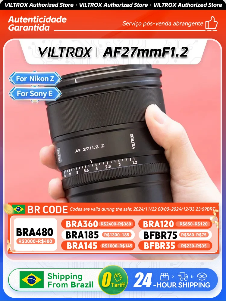 Viltrox AF 27mm F1.2 Pro APS-C Wide Angle Auto Focus Camera Lens for Sony E ZVE10 Nikon Z Z30 Z50 Fujifilm XF XT30 XS20 27 1.2