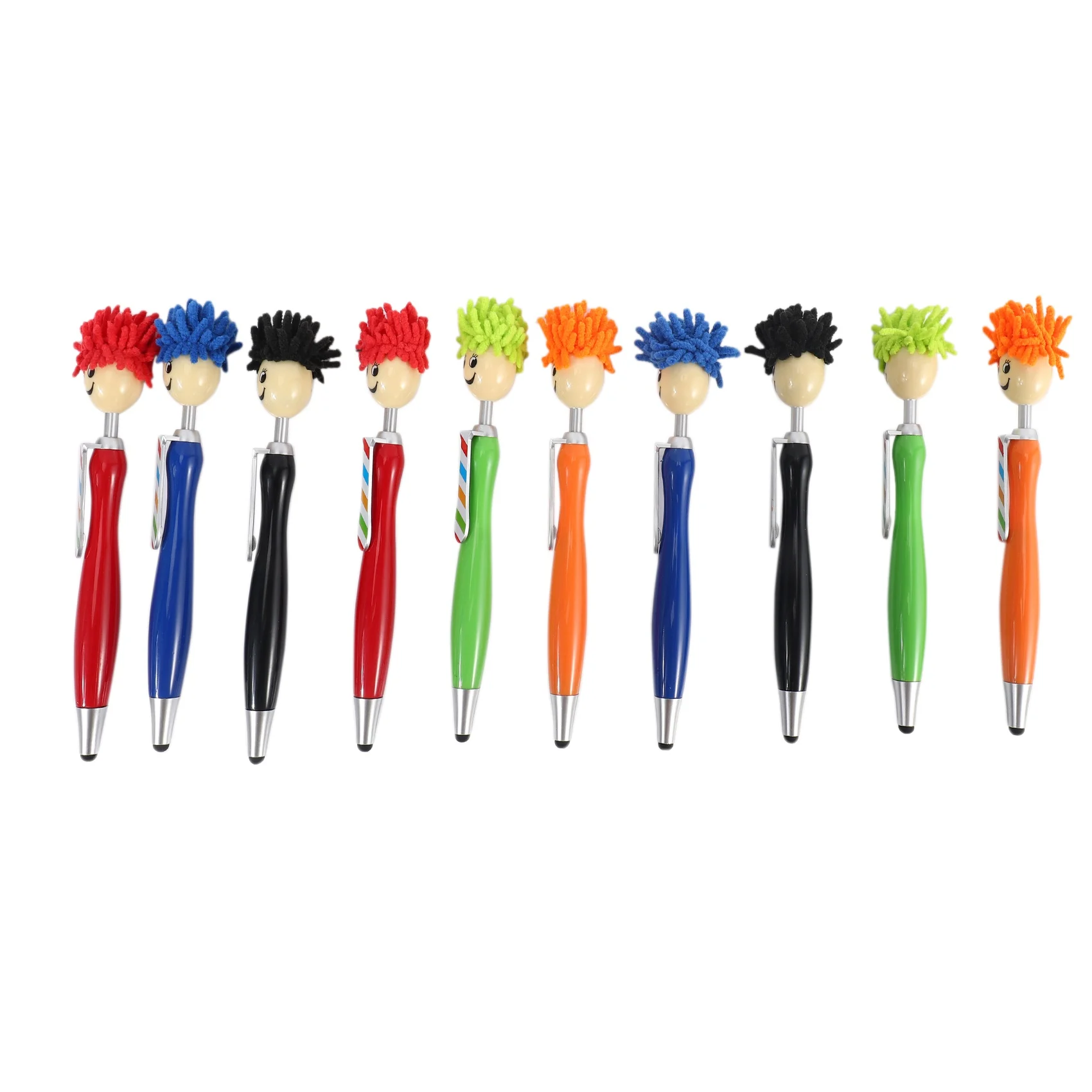 Stylus Pen Duster para crianças e adultos, limpador de tela, canetas Mop Topper, 3 em 1, 10 pcs