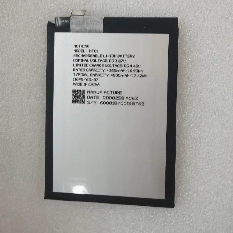 Batería nueva 4500mAh NT01 para Nothing phone NT01 Nothing phone 1 baterías para teléfonos móviles 2