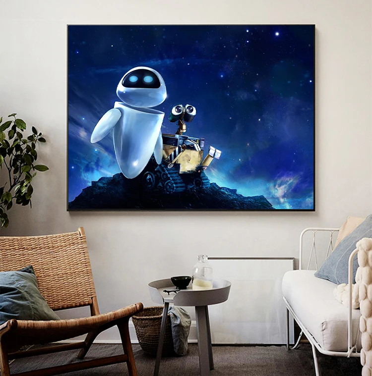 Robot mobilization Mosaic diamond painting Draw  Wall-E and Eva get along warmly Mosaic Rhinestone DIY Cross Stitch Decoration