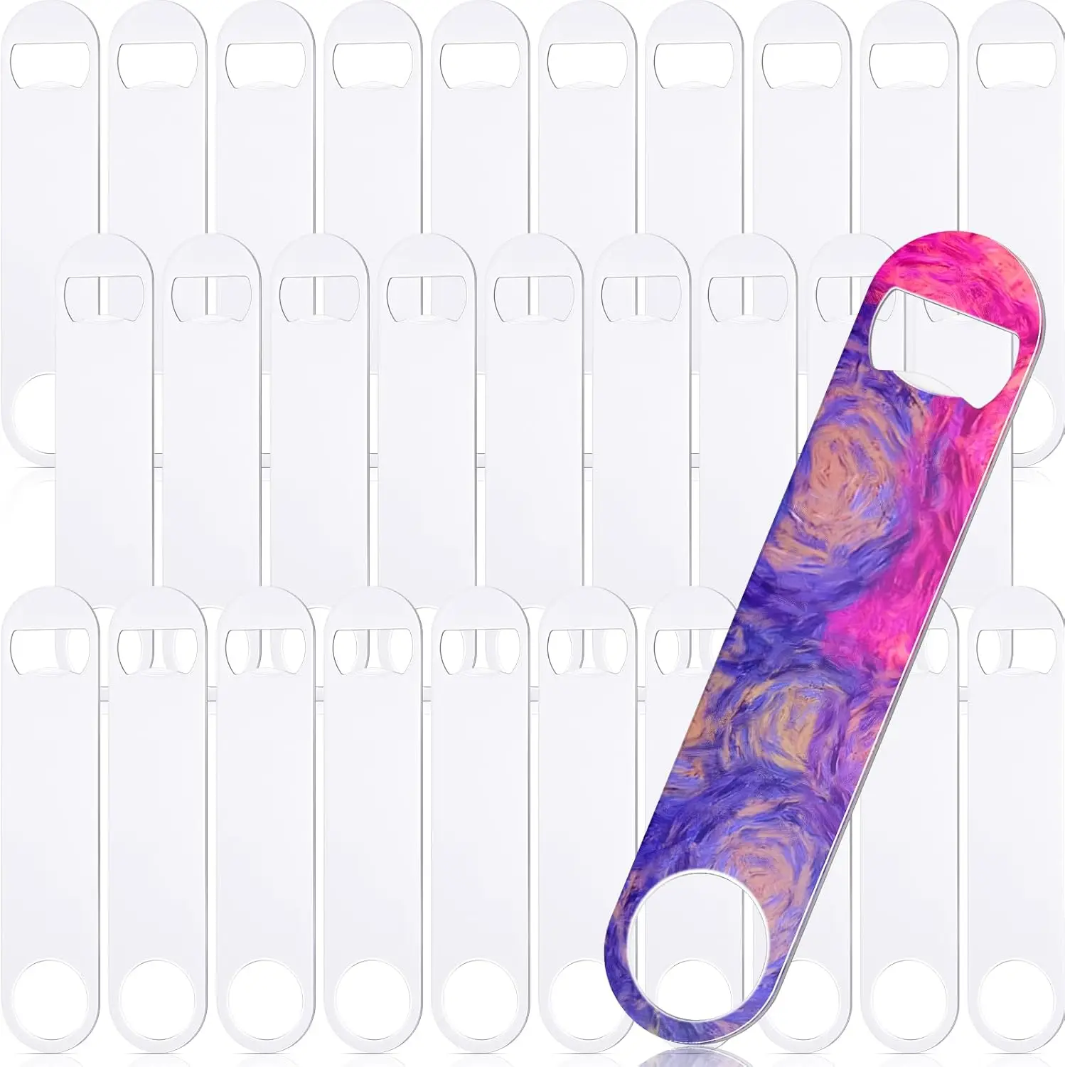 

10pcs Sublimation Blank Beer Bottle Opener Stainless Steel Flat Bottle Opener For Customize Gifts Wedding Favors Decorations