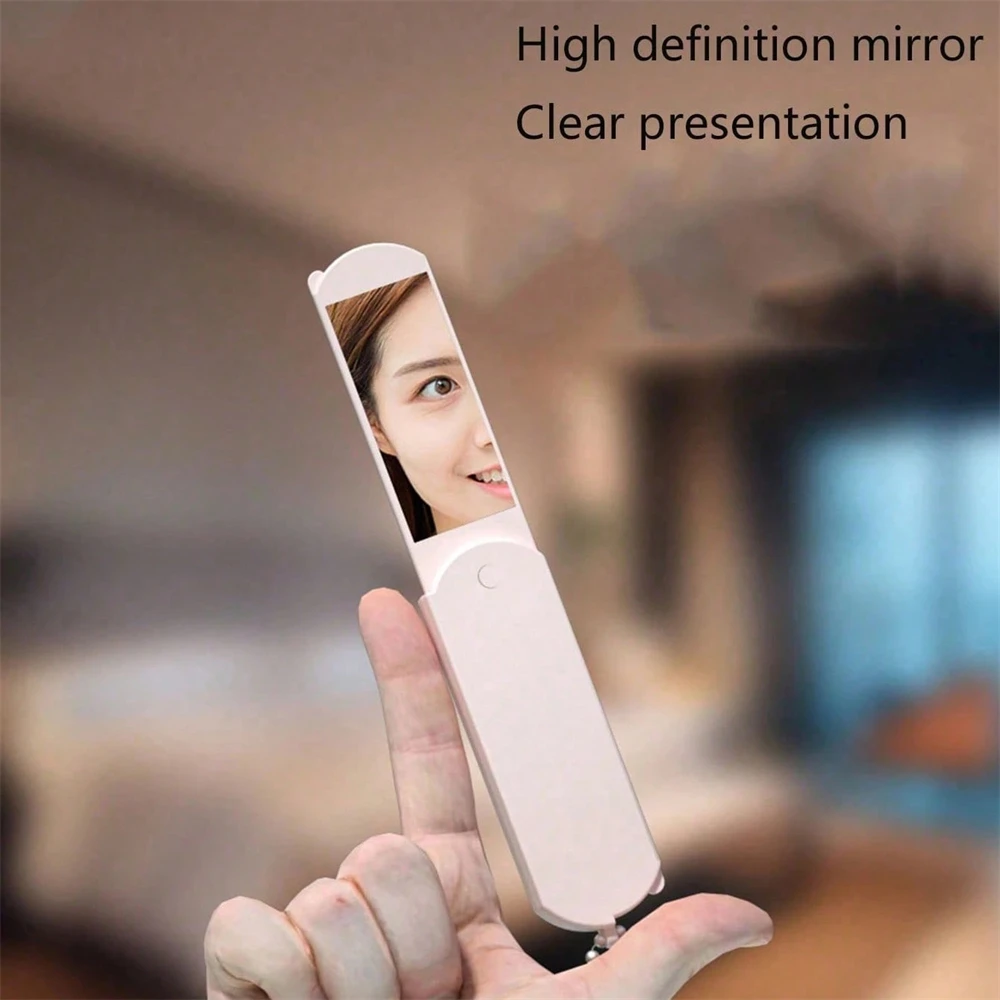 Portable Small Mirror Portable Mirror Comb Foldable Mirror Makeup and Dressing Tool Light Mirrors Makeup