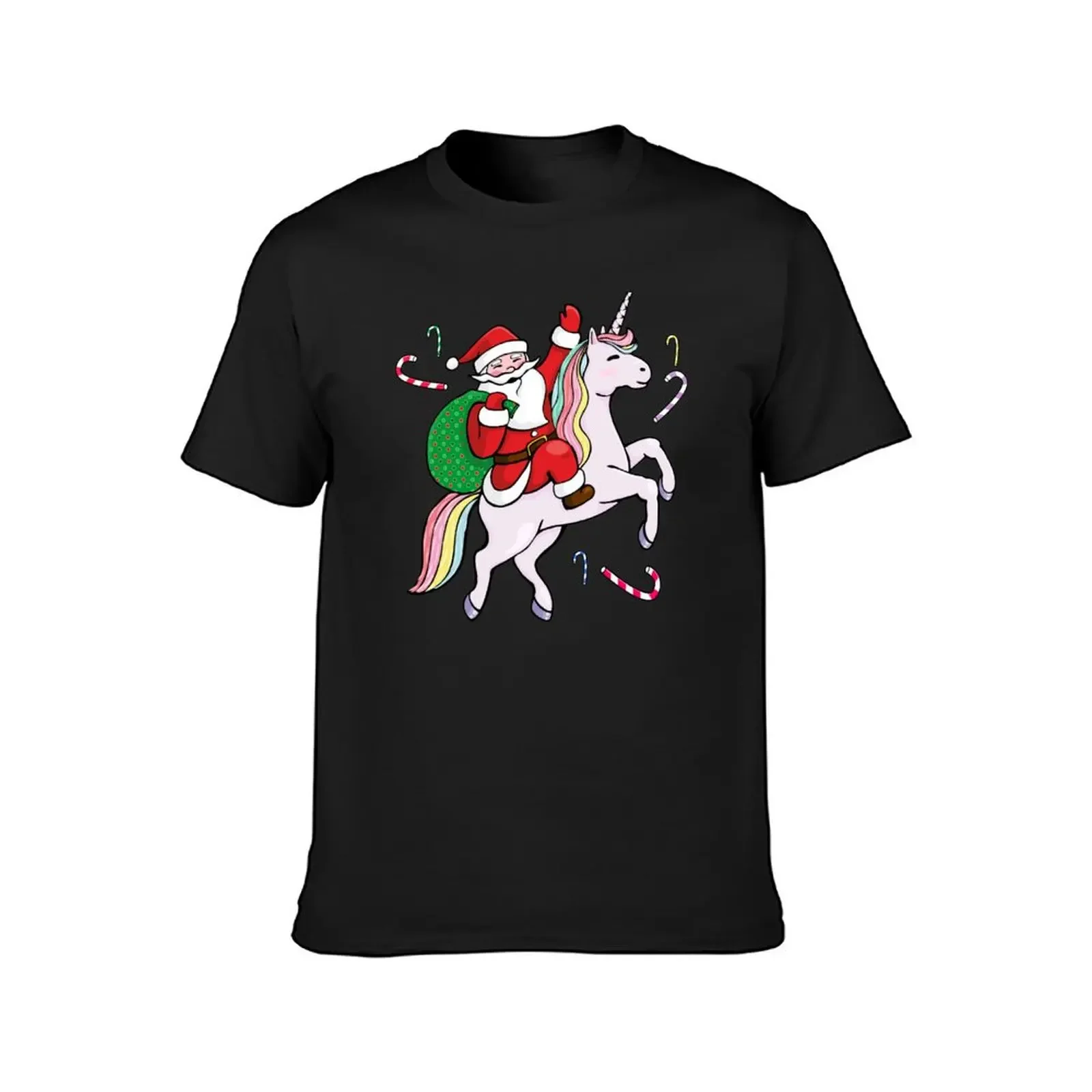 Santa Riding a Unicorn T-Shirt plus sizes cotton graphic tees street wear men clothings