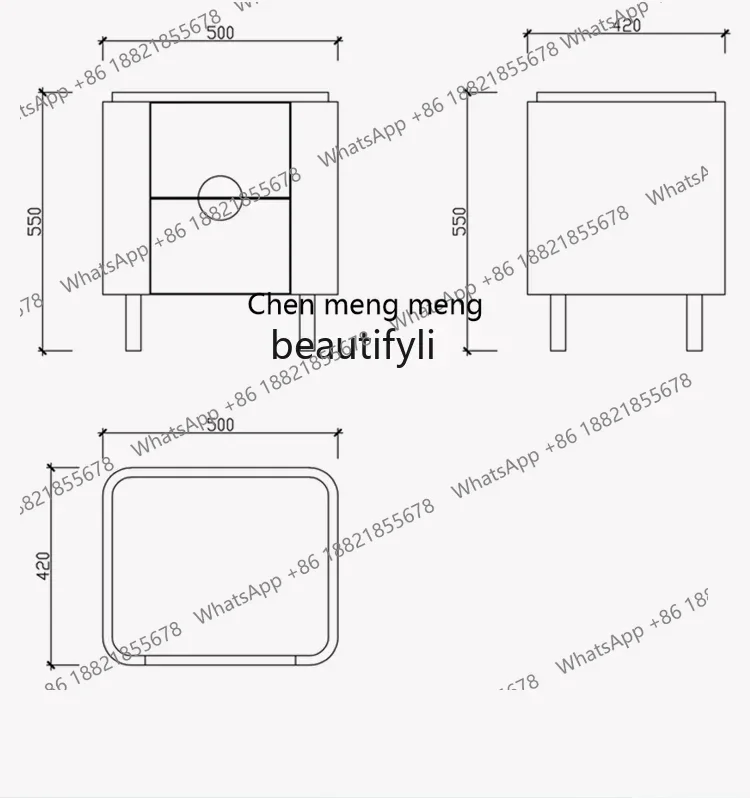 G153 57 Modern simple marble bedside table Italian light luxury bedroom storage bedside cabinet Nordic storage cabinet