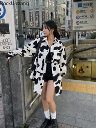 Cow Print Shirt Women S-3XL Oversized Loose Blouse Fashion Harajuku Long Sleeve Casual Top y2k Outfit Plus Size Unisex Clothing