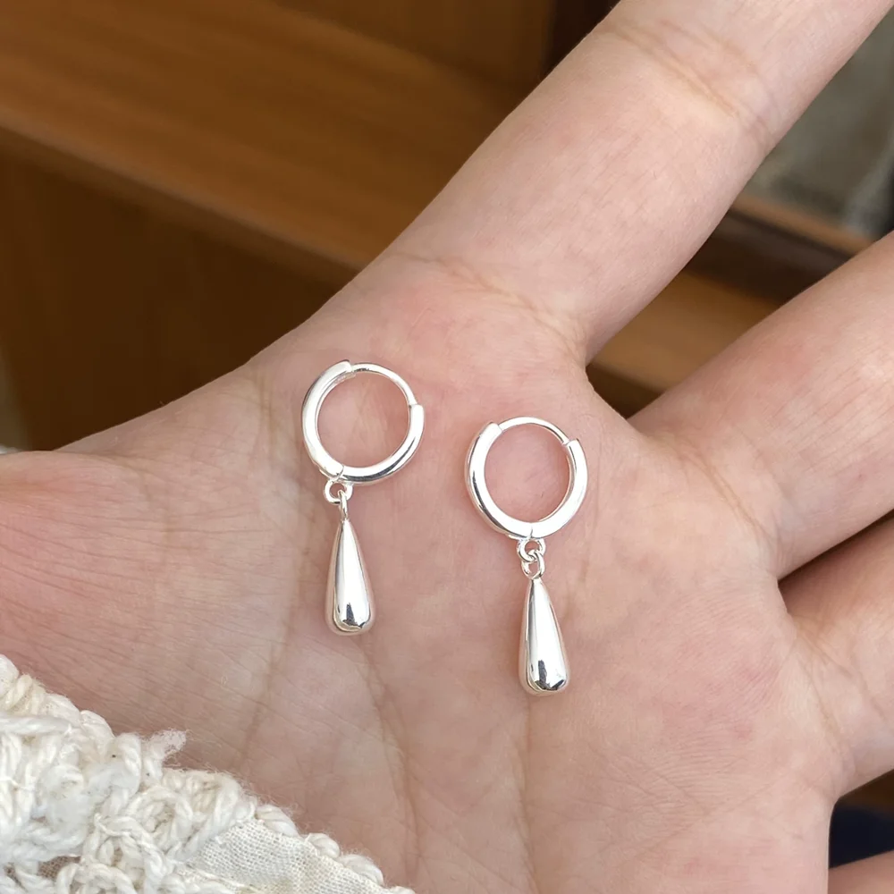 

S925 sterling silver women's earrings zircon water droplets European and American popular fashion jewelry party accessories