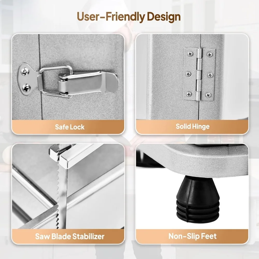 Máquina elétrica de serra de osso de grau comercial 750W para carne congelada, espessura de corte de 0,16-7,9 polegadas, 6 lâminas incluídas