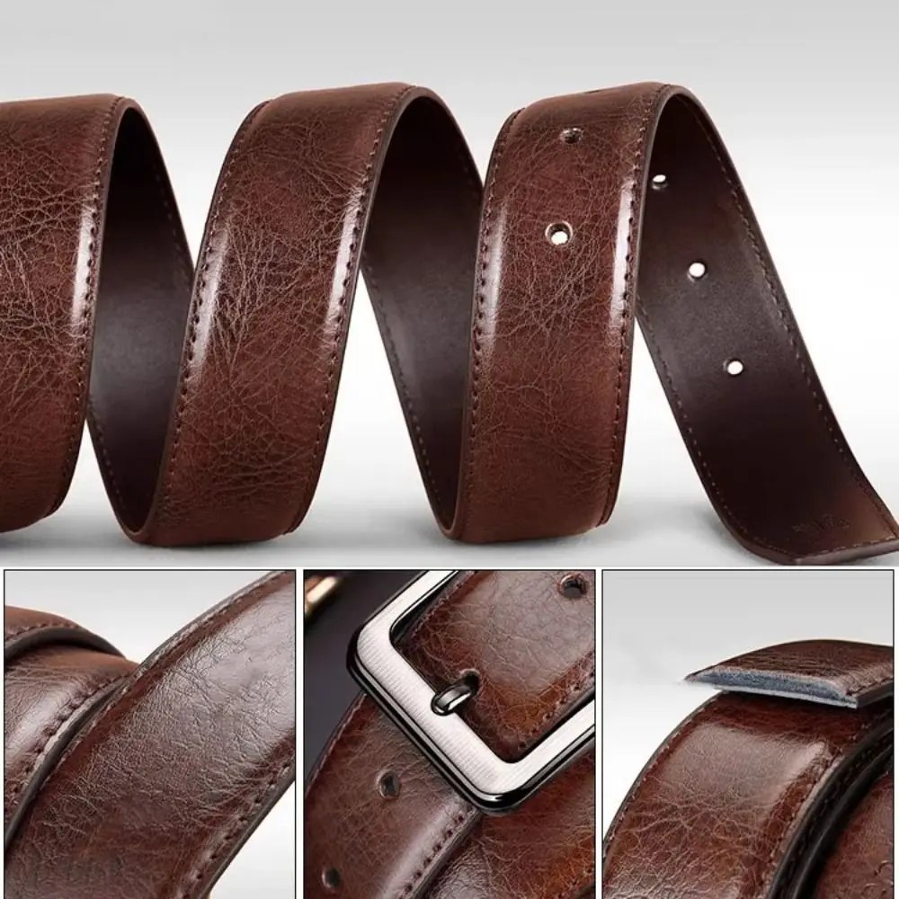 Cintura in PU da uomo retrò di lusso Cintura versatile in pelle classica in lega Texture Cintura casual durevole per anziani