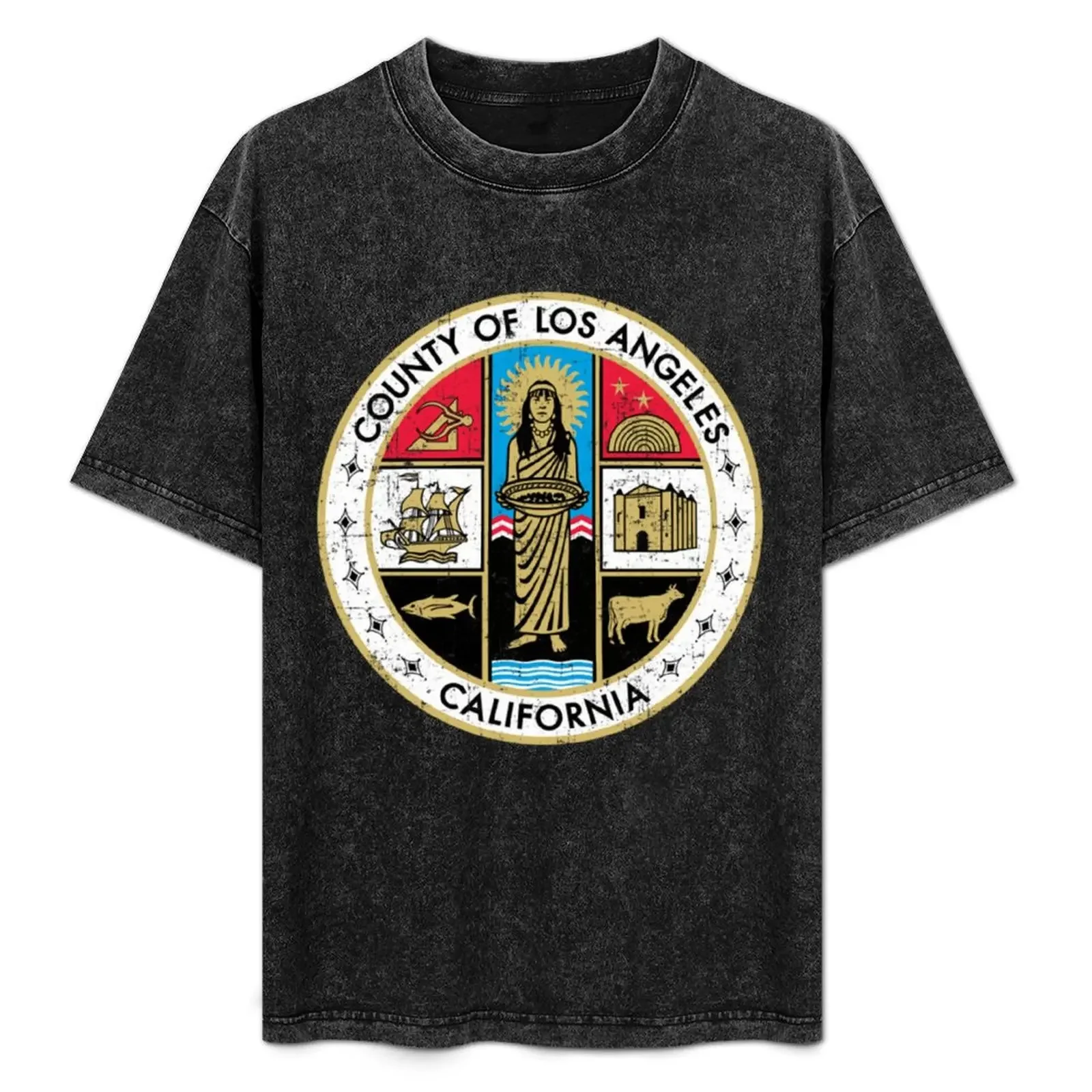 

Seal of Los Angeles California County Colored T-Shirt funny gifts cheap stuff basketball graphic tees men clothes