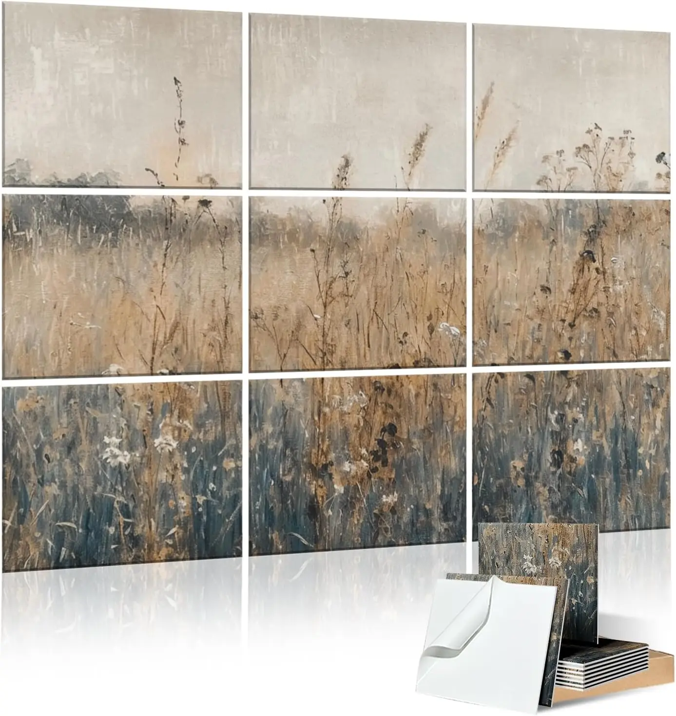 

Набор из 9 акустических панелей 48x36 дюймов, звукопоглощающие настенные панели для студии, дома, офиса