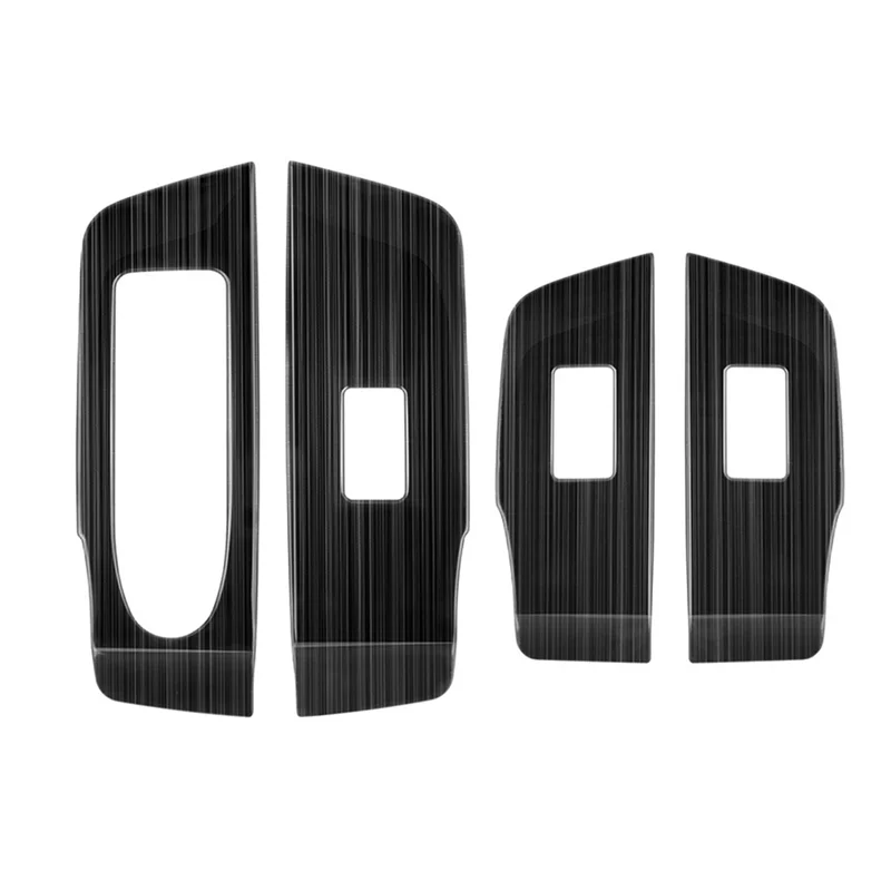 

4 шт., кнопка подъема окна автомобиля, крышка переключателя, накладка на дверной подлокотник, панель, черная нержавеющая сталь для Mazda CX-60 2022 LHD